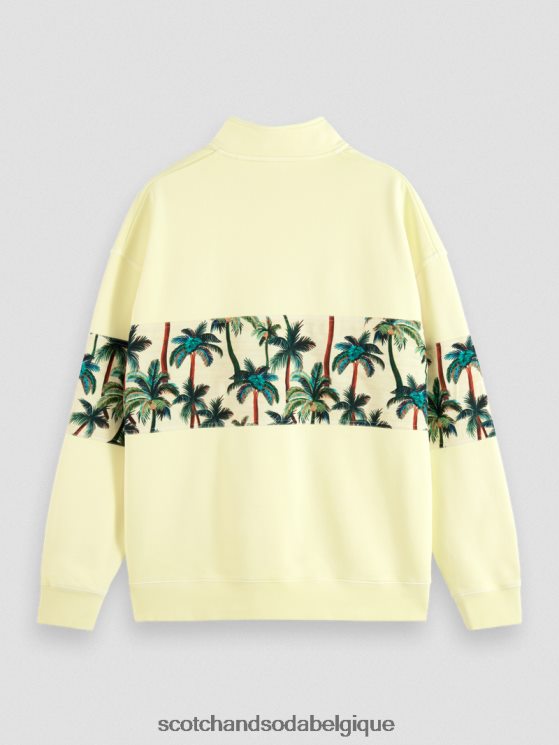 vêtements Scotch & Soda sweat-shirt à col montant teint en pièce- Scotch and Soda Bruxelles banane 6BZRBF534