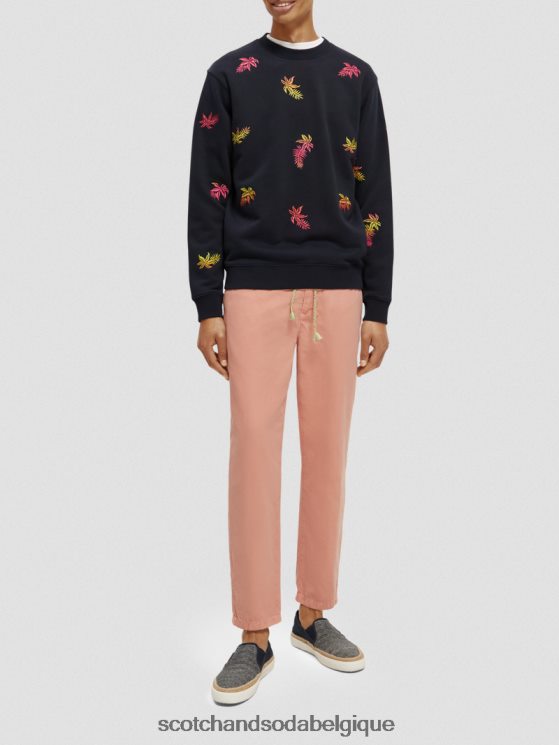 vêtements Scotch & Soda sweat-shirt à col rond brodé- Scotch and Soda shop online marine 6BZRBF521