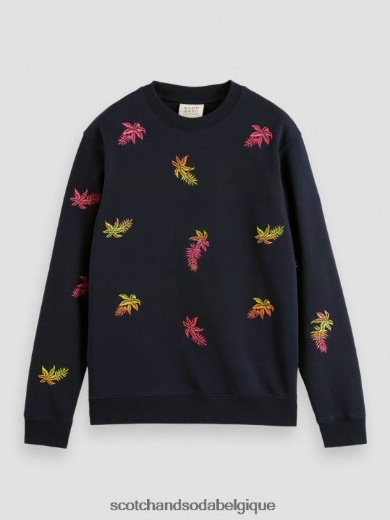 vêtements Scotch & Soda sweat-shirt à col rond brodé- Scotch and Soda shop online marine 6BZRBF521