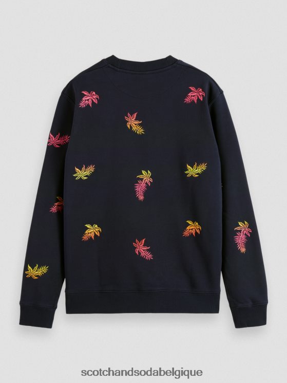 vêtements Scotch & Soda sweat-shirt à col rond brodé- Scotch and Soda shop online marine 6BZRBF521