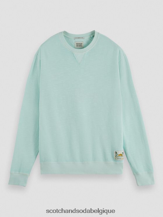 vêtements Scotch & Soda sweat-shirt à col rond teint en pièce- Scotch and Soda Liﾨﾨge menthe 6BZRBF537