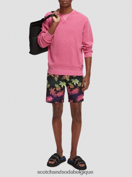 vêtements Scotch & Soda sweat-shirt à col rond teint en pièce- Scotch and Soda femme cerise 6BZRBF536