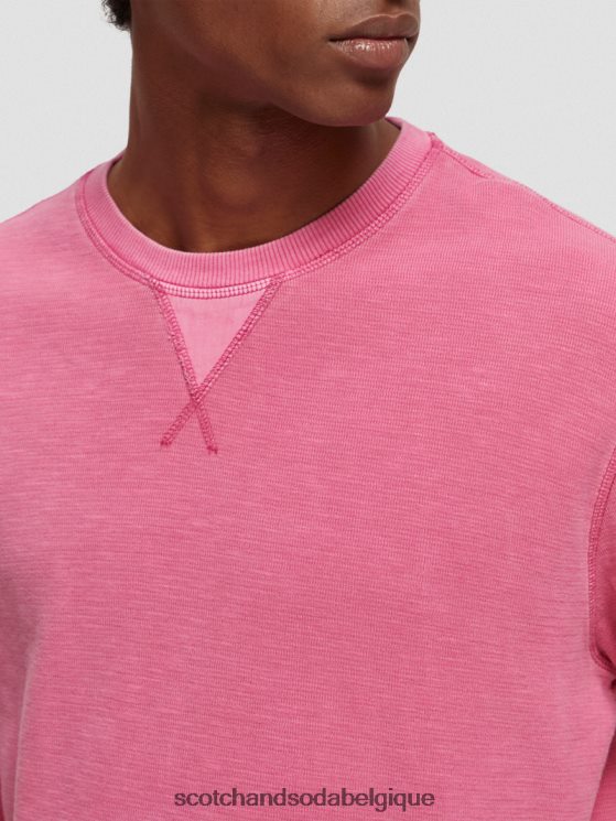 vêtements Scotch & Soda sweat-shirt à col rond teint en pièce- Scotch and Soda femme cerise 6BZRBF536