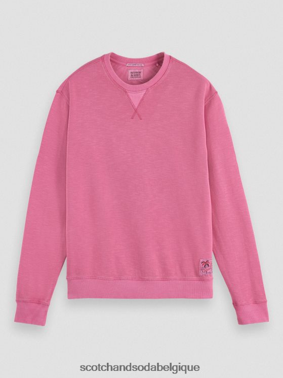vêtements Scotch & Soda sweat-shirt à col rond teint en pièce- Scotch and Soda femme cerise 6BZRBF536