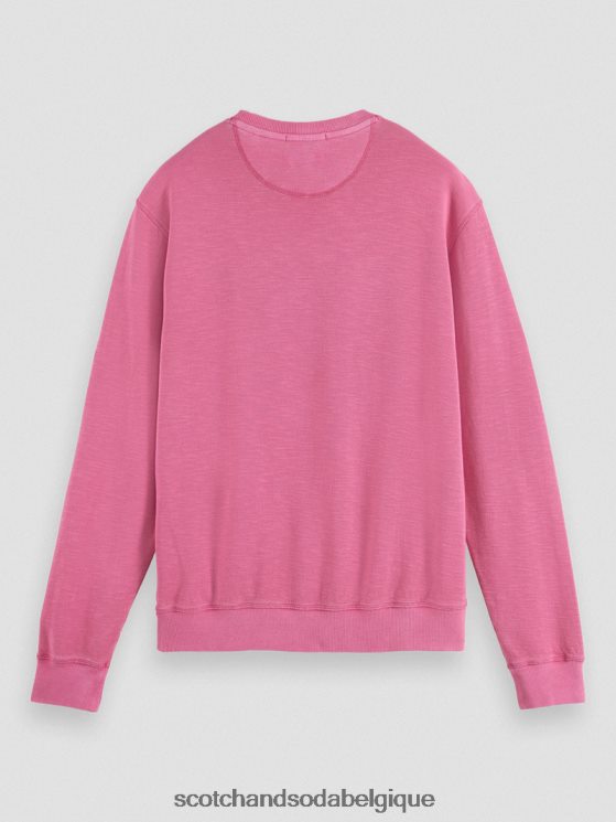 vêtements Scotch & Soda sweat-shirt à col rond teint en pièce- Scotch and Soda femme cerise 6BZRBF536