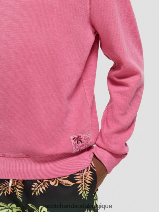 vêtements Scotch & Soda sweat-shirt à col rond teint en pièce- Scotch and Soda femme cerise 6BZRBF536