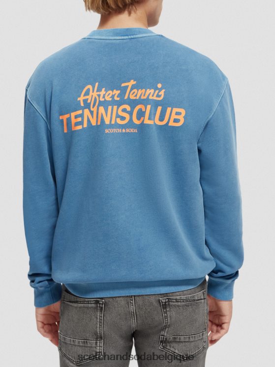 vêtements Scotch & Soda sweat-shirt à col rond teint en pièce- Scotch and Soda parfum Bleu Riviera 6BZRBF556