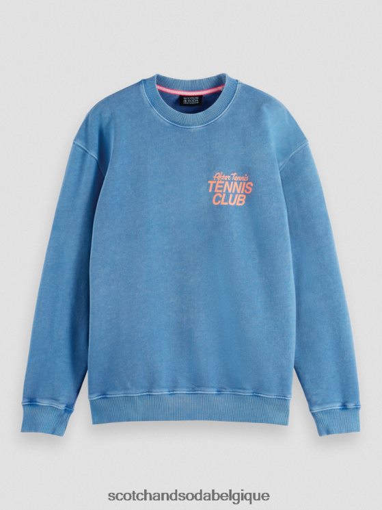 vêtements Scotch & Soda sweat-shirt à col rond teint en pièce- Scotch and Soda parfum Bleu Riviera 6BZRBF556