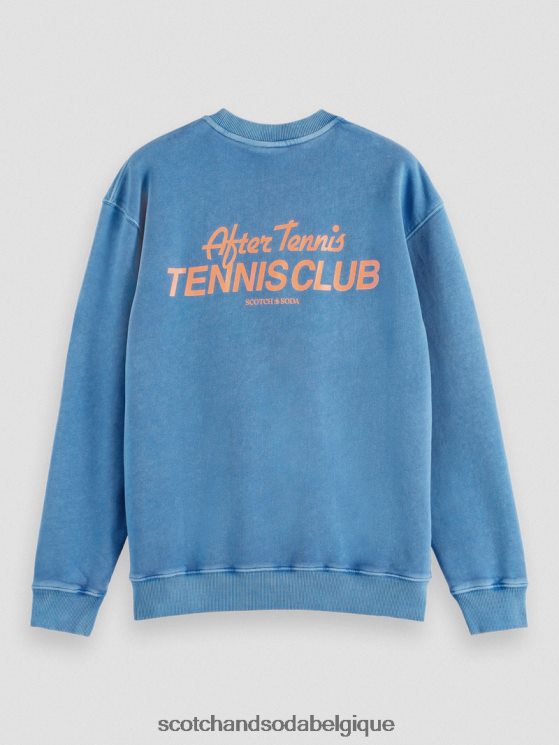 vêtements Scotch & Soda sweat-shirt à col rond teint en pièce- Scotch and Soda parfum Bleu Riviera 6BZRBF556