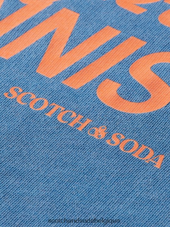 vêtements Scotch & Soda sweat-shirt à col rond teint en pièce- Scotch and Soda parfum Bleu Riviera 6BZRBF556