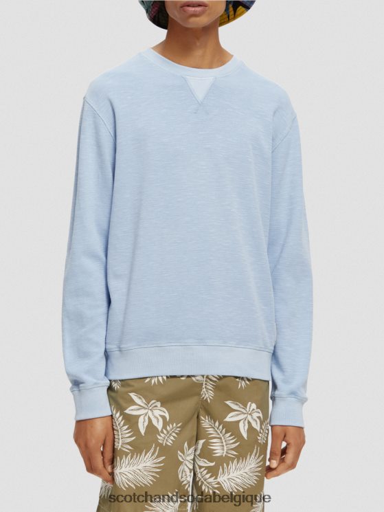 vêtements Scotch & Soda sweat-shirt à col rond teint en pièce- Scotch and Soda parfum bleu de mer 6BZRBF538