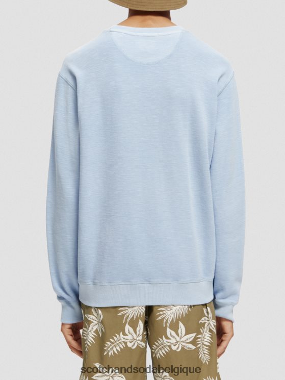 vêtements Scotch & Soda sweat-shirt à col rond teint en pièce- Scotch and Soda parfum bleu de mer 6BZRBF538