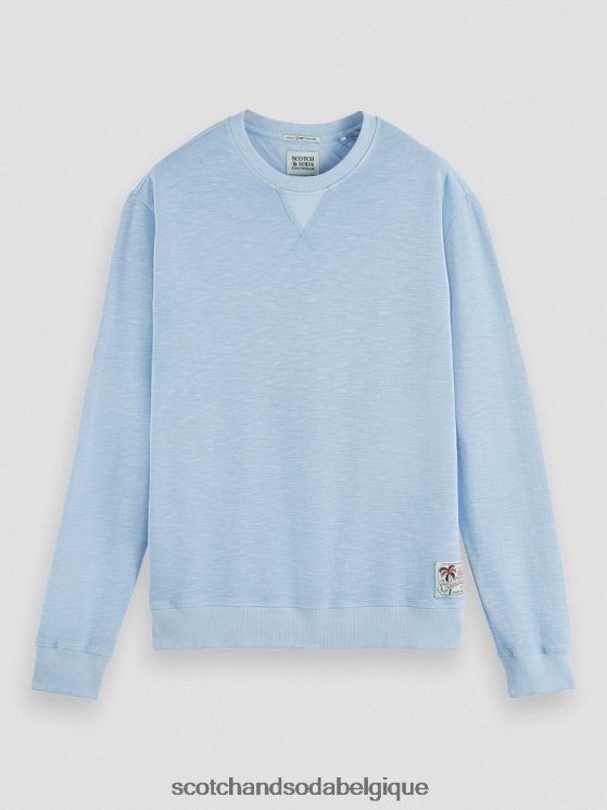 vêtements Scotch & Soda sweat-shirt à col rond teint en pièce- Scotch and Soda parfum bleu de mer 6BZRBF538
