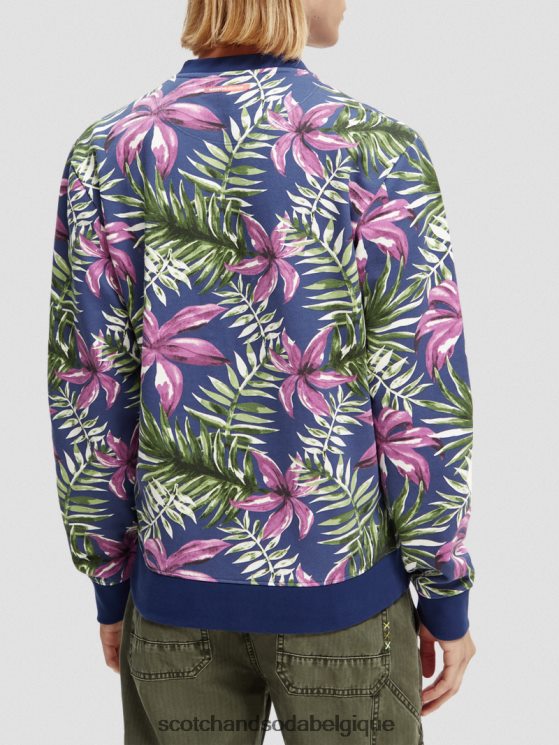 vêtements Scotch & Soda sweat-shirt imprimé à col rond en coton biologique- Scotch and Soda Belgique combo e 6BZRBF524