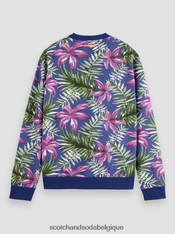 vêtements Scotch & Soda sweat-shirt imprimé à col rond en coton biologique- Scotch and Soda Belgique combo e 6BZRBF524