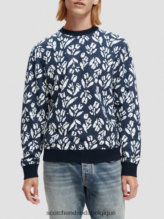 vêtements Scotch & Soda sweat-shirt imprimé à col rond en coton biologique- Scotch and Soda Bruxelles combo f 6BZRBF525