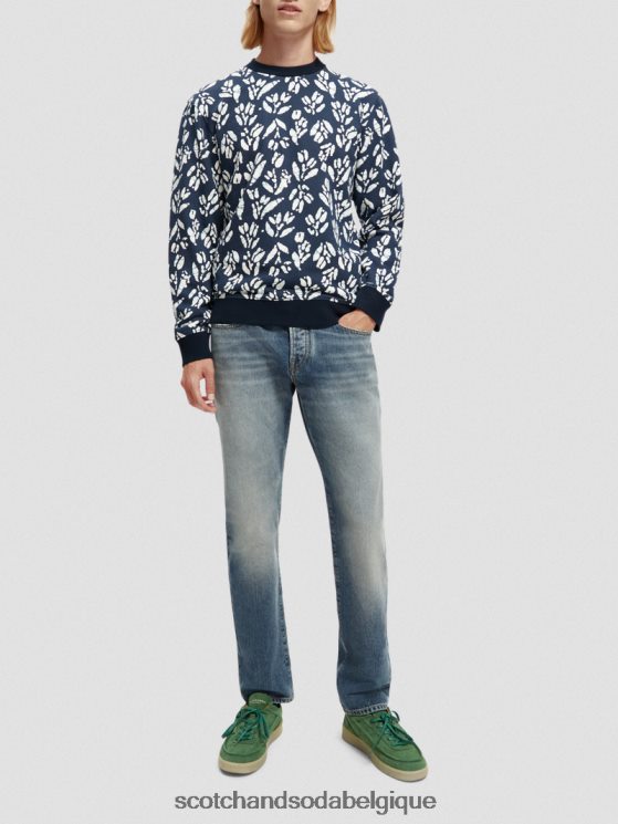 vêtements Scotch & Soda sweat-shirt imprimé à col rond en coton biologique- Scotch and Soda Bruxelles combo f 6BZRBF525