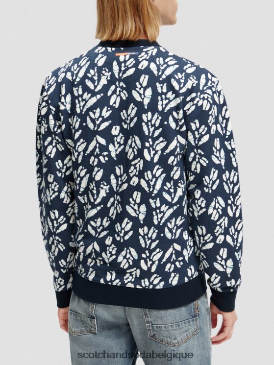 vêtements Scotch & Soda sweat-shirt imprimé à col rond en coton biologique- Scotch and Soda Bruxelles combo f 6BZRBF525