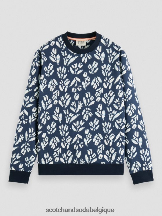 vêtements Scotch & Soda sweat-shirt imprimé à col rond en coton biologique- Scotch and Soda Bruxelles combo f 6BZRBF525