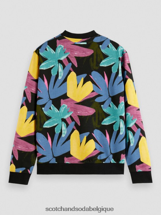 vêtements Scotch & Soda sweat-shirt imprimé à col rond en coton biologique- Scotch and Soda outlet combiner un 6BZRBF523