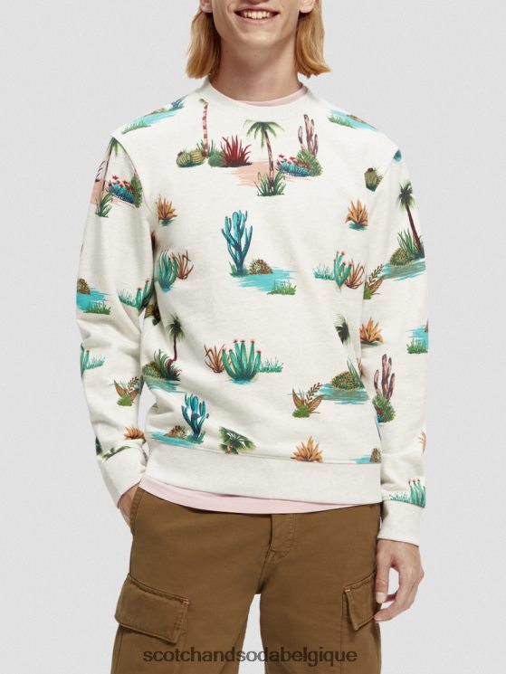 vêtements Scotch & Soda sweat-shirt imprimé à col rond en coton biologique- Scotch and Soda shop near me combo d 6BZRBF522
