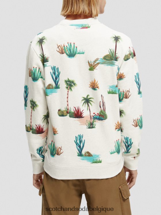 vêtements Scotch & Soda sweat-shirt imprimé à col rond en coton biologique- Scotch and Soda shop near me combo d 6BZRBF522