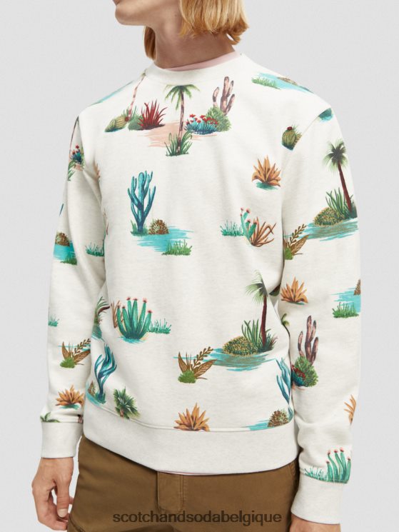 vêtements Scotch & Soda sweat-shirt imprimé à col rond en coton biologique- Scotch and Soda shop near me combo d 6BZRBF522