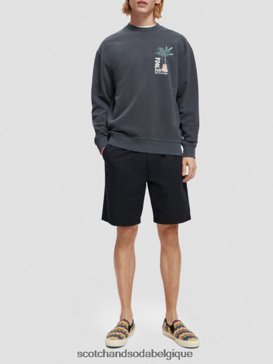 vêtements Scotch & Soda sweat-shirt à motif imprimé teint en pièce- Scotch and Soda Belgique marine 6BZRBF533