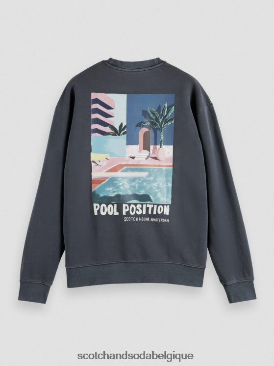 vêtements Scotch & Soda sweat-shirt à motif imprimé teint en pièce- Scotch and Soda Belgique marine 6BZRBF533