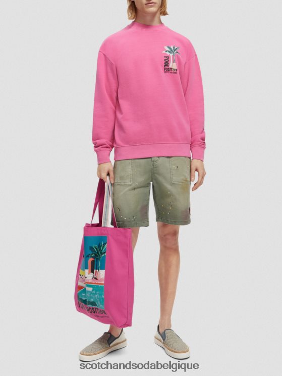 vêtements Scotch & Soda sweat-shirt à motif imprimé teint en pièce- Scotch and Soda shop near me cerise 6BZRBF531