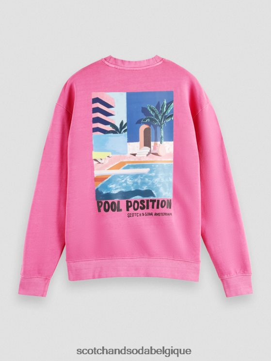vêtements Scotch & Soda sweat-shirt à motif imprimé teint en pièce- Scotch and Soda shop near me cerise 6BZRBF531