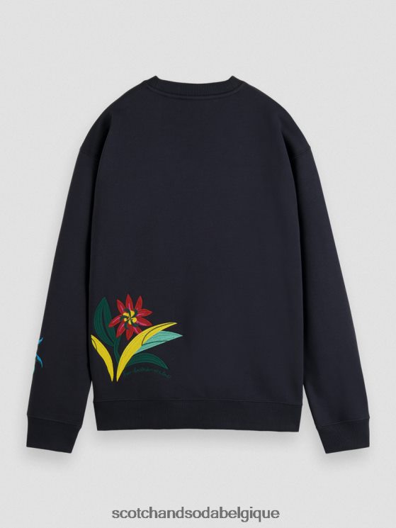 vêtements Scotch & Soda sweat-shirt ras du cou brodé coupe décontractée- Scotch and Soda Bruxelles nuit 6BZRBF507