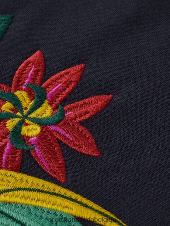 vêtements Scotch & Soda sweat-shirt ras du cou brodé coupe décontractée- Scotch and Soda Bruxelles nuit 6BZRBF507