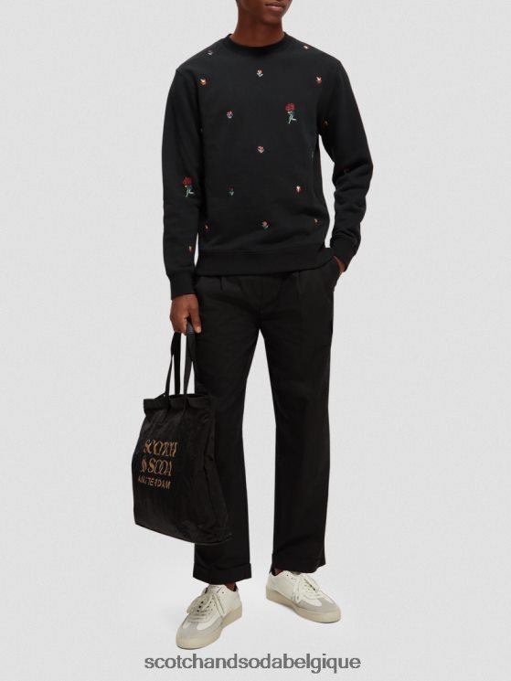 vêtements Scotch & Soda sweat-shirt ras du cou en felpa brodé- Scotch and Soda outlet combiner un 6BZRBF505
