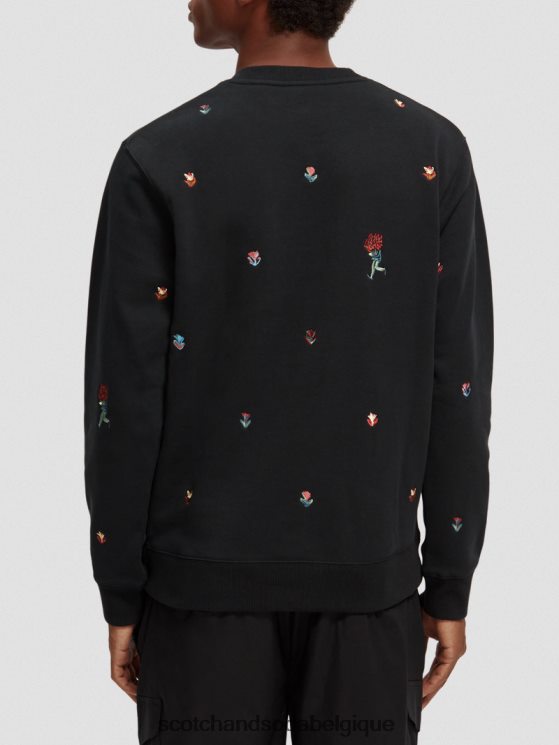 vêtements Scotch & Soda sweat-shirt ras du cou en felpa brodé- Scotch and Soda outlet combiner un 6BZRBF505