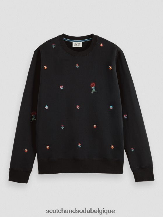 vêtements Scotch & Soda sweat-shirt ras du cou en felpa brodé- Scotch and Soda outlet combiner un 6BZRBF505