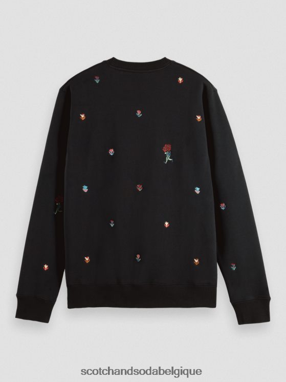 vêtements Scotch & Soda sweat-shirt ras du cou en felpa brodé- Scotch and Soda outlet combiner un 6BZRBF505