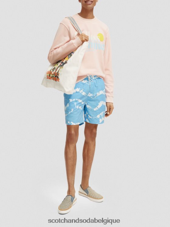 vêtements Scotch & Soda sweat-shirt ras du cou graphique teint en pièce coupe classique- Scotch and Soda outlet rose 6BZRBF541