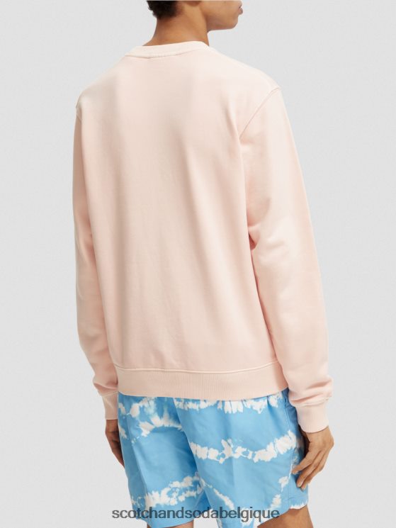 vêtements Scotch & Soda sweat-shirt ras du cou graphique teint en pièce coupe classique- Scotch and Soda outlet rose 6BZRBF541