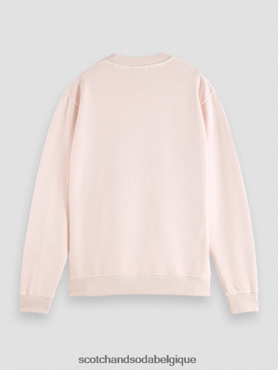 vêtements Scotch & Soda sweat-shirt ras du cou graphique teint en pièce coupe classique- Scotch and Soda outlet rose 6BZRBF541