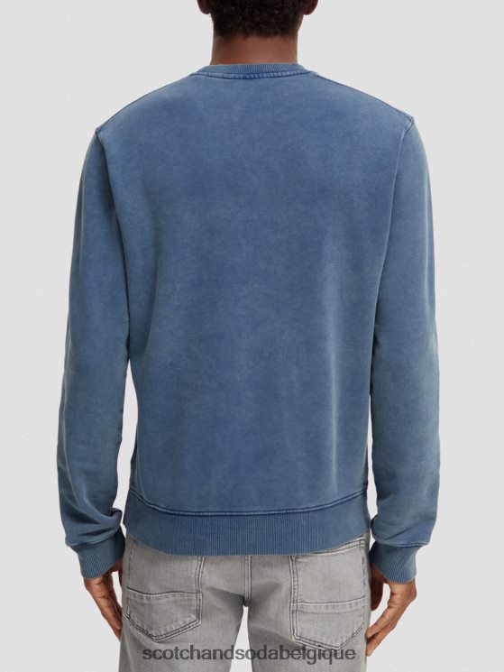 vêtements Scotch & Soda sweat-shirt ras du cou graphique teint en pièce coupe classique- Scotch and Soda shop online marin 6BZRBF539