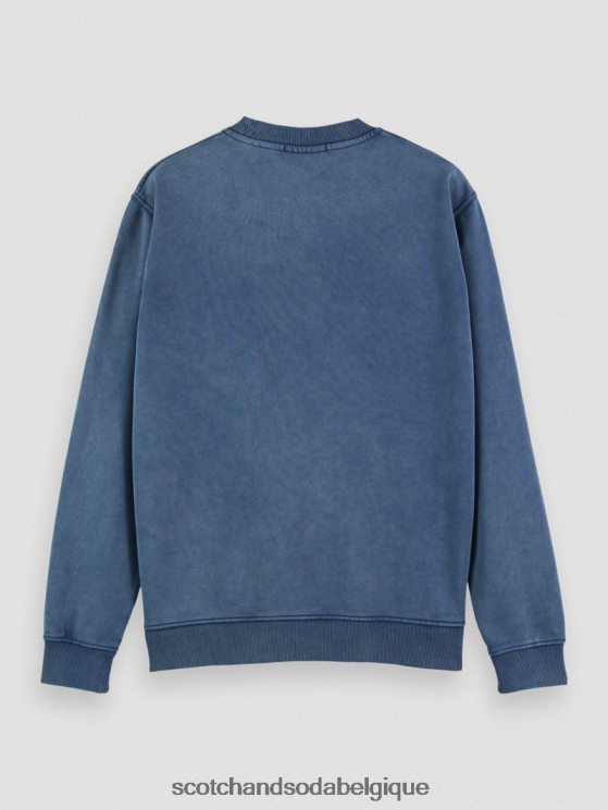 vêtements Scotch & Soda sweat-shirt ras du cou graphique teint en pièce coupe classique- Scotch and Soda shop online marin 6BZRBF539