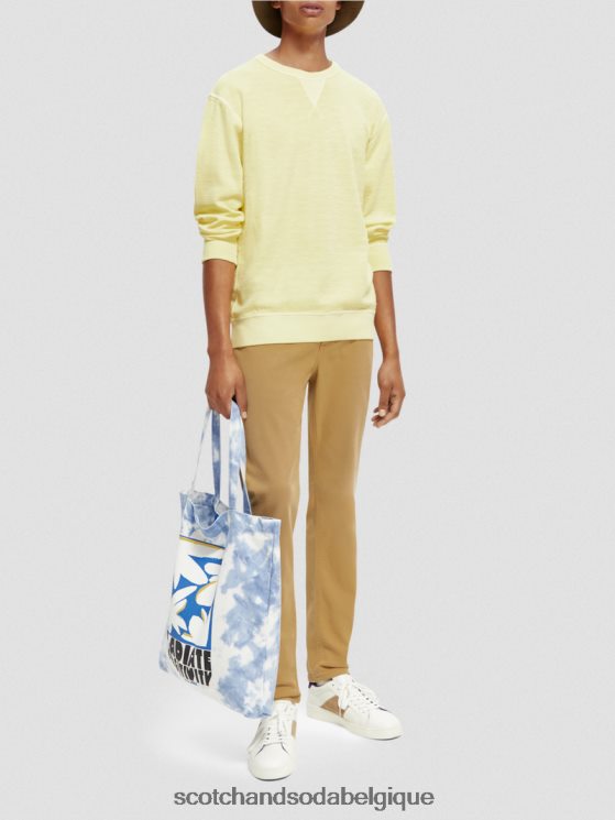 vêtements Scotch & Soda sweat-shirt structuré teint en pièce- Scotch and Soda Belgique jonquille 6BZRBF515