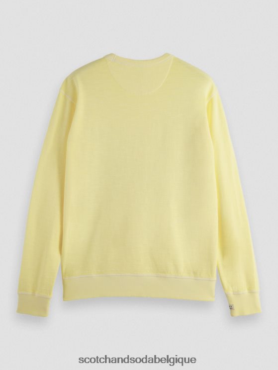 vêtements Scotch & Soda sweat-shirt structuré teint en pièce- Scotch and Soda Belgique jonquille 6BZRBF515