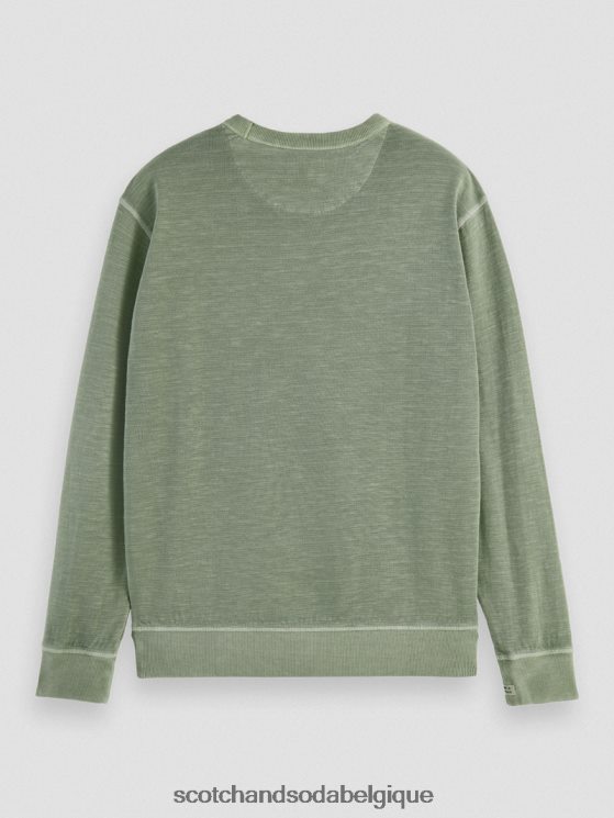 vêtements Scotch & Soda sweat-shirt structuré teint en pièce- Scotch and Soda Bruxelles kaki 6BZRBF516