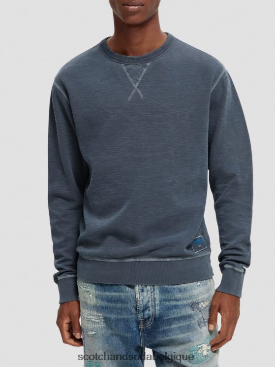 vêtements Scotch & Soda sweat-shirt structuré teint en pièce- Scotch and Soda Namur nuit 6BZRBF517