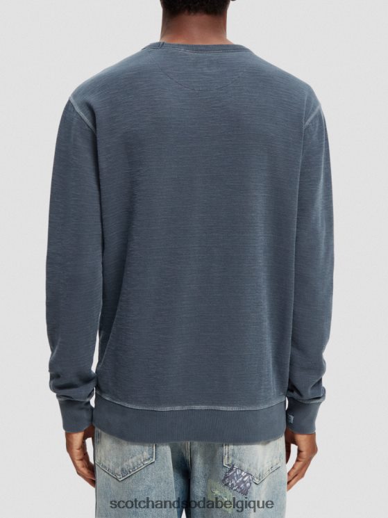 vêtements Scotch & Soda sweat-shirt structuré teint en pièce- Scotch and Soda Namur nuit 6BZRBF517