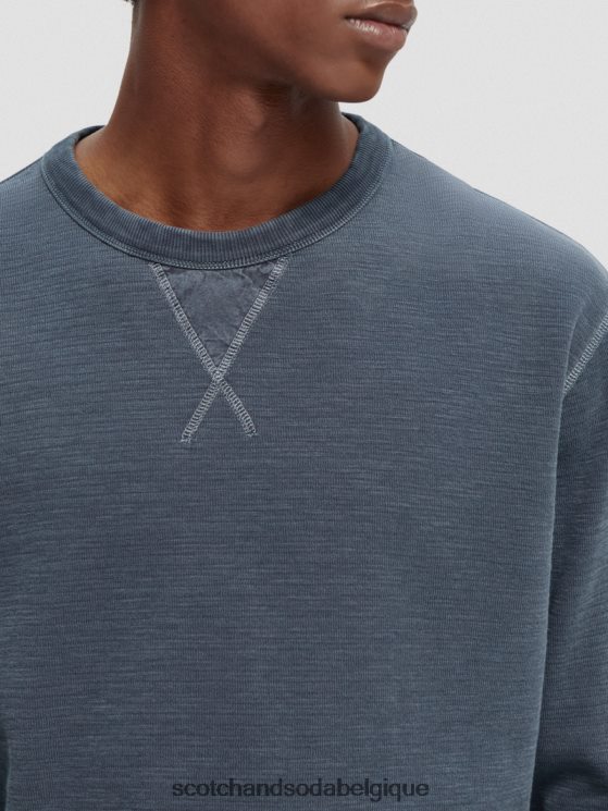 vêtements Scotch & Soda sweat-shirt structuré teint en pièce- Scotch and Soda Namur nuit 6BZRBF517