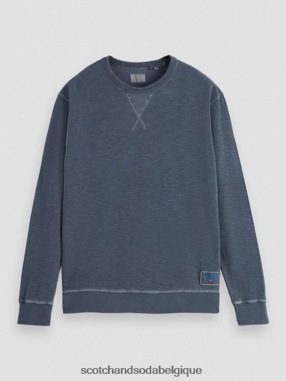 vêtements Scotch & Soda sweat-shirt structuré teint en pièce- Scotch and Soda Namur nuit 6BZRBF517