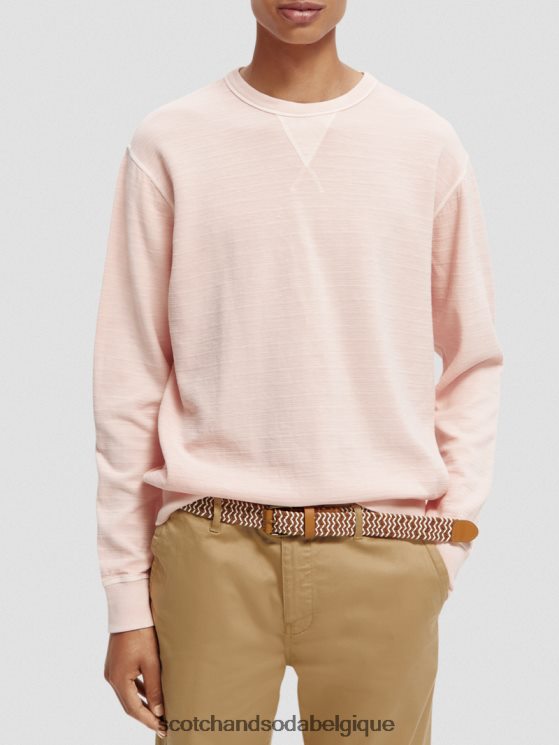 vêtements Scotch & Soda sweat-shirt structuré teint en pièce- Scotch and Soda outlet rose 6BZRBF514